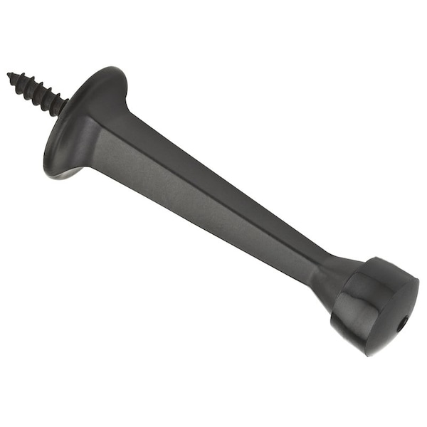 National Hardware National Hardware Zinc w/Rubber Tip Oil Rubbed Bronze Black Rigid Door Stop Mounts to wall N830-138 - main